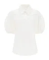 Chloé Cotton Blouse With Collar And Puff Sleeves In White