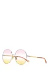 Chloé Gradient Round Metal & Acetate Sunglasses In 004