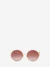 Chloé Round Frame Sunglasses Featuring Curved Temples In Pink