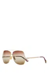 Chloé Platinum Metal Sunglasses In Gold