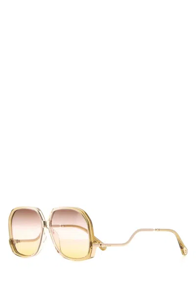 Chloé Square-frame Acetate Sunglasses In Gold