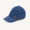 Chloé Iconic Logo Denim Cap In Blue