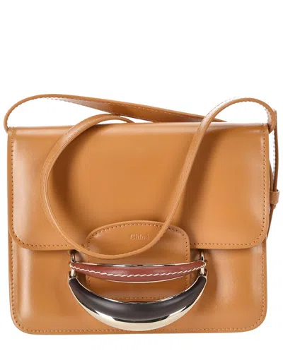 Pre-owned Chloé Ochre Calfskin Leather Kattie Shoulder Bag (authentic Pre-loved) In Brown