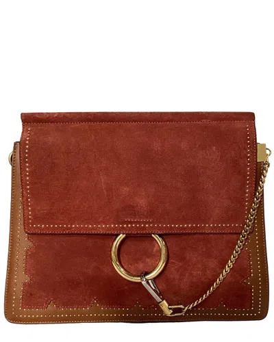 Chloé Ochre Suede Medium Faye Studded Shoulder Bag (authentic Pre-loved)
