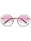 Chloé Octagon-frame Sunglasses In Violett