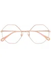 Chloé Octagonal-frame Glasses In Gold