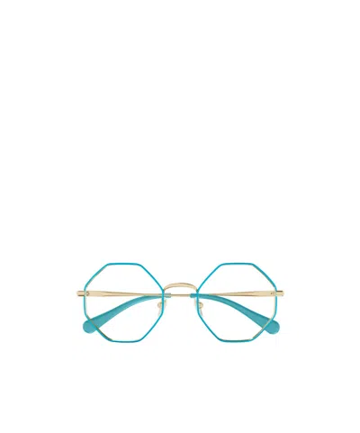 Chloé Kids' Octagonal-frame Glasses In Blue