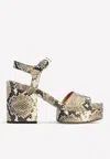 Chloé Odina Snake-effect Leather Platform Sandals In Multicolor