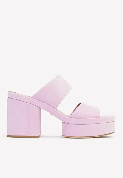 Chloé Odina 100 Suede Mules In Lilac