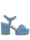 Chloé High Heel Sandal With Adjustable Ankle Buckle In Blue