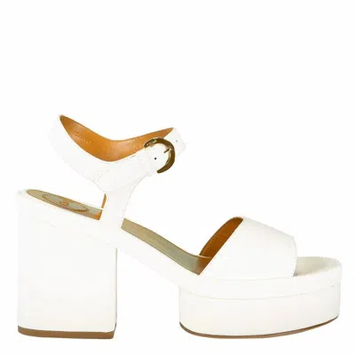 Chloé Odina Heel Sandals In Cloudy White