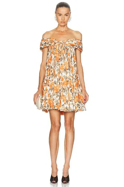 Chloé Off Shoulder Babydoll Dress In Multi
