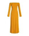 Chloé Off-shoulder Ribbed Maxi Dress In Orange