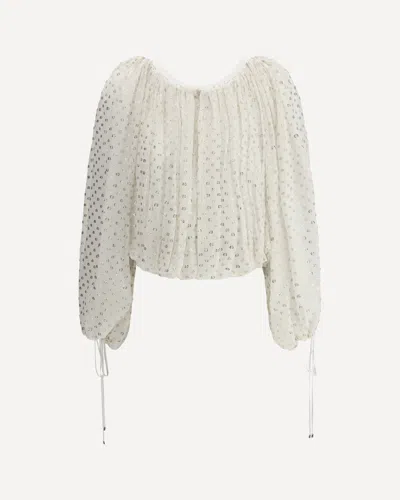 Chloé Greige Skirt With Back Drape In White