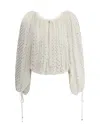 Chloé Off-the-shoulder Silk Blouse With Voluminous Sleeves In White