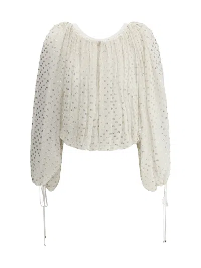 Chloé Greige Skirt With Back Drape In White