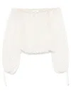 Chloé Greige Skirt With Back Drape In White