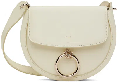 Chloé Arlene Leather Saddle Crossbody Bag In 110 Misty Ivory