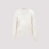 Chloé Distressed Knit Sweater In Off White