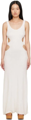 Chloé Cutout Crinkled Silk-blend Maxi Dress In 107 Iconic Milk