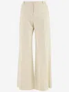 Chloé Chloe Flared-leg Canvas Trousers In Neutral