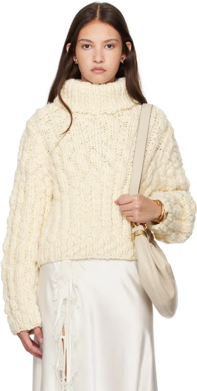 Chloé Off-white Merino Wool Turtleneck In 109 White Powder