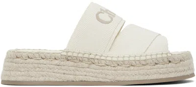 Chloé Off-white Mila Sandals In 122 Eggshell