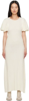 Chloé Off-white Ruffle Maxi Dress In 107 Iconic Milk