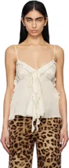 Chloé Ruffled Tie-front Silk-chiffon Top In 115 Dusty White