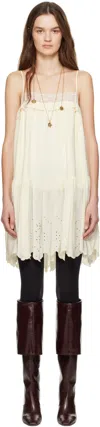 Chloé Off-white Silk Minidress In 103 Coconut Milk