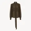 Chloé Silk Long-sleeved Shirt In Brown