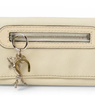 Pre-owned Chloé Off-white Leather Long Wallet (bi-fold) ()