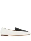 Chloé Olene Two-tone Loafers In White Leather In White