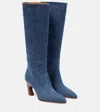 Chloé Oli Denim Knee-high Boots In Blue