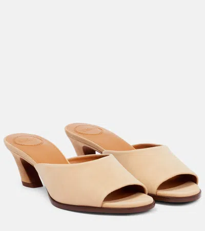 Chloé Oli Suede Mules In Neutrals