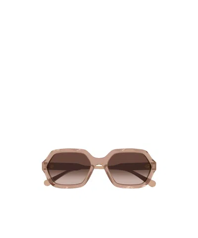 Chloé Olivia Oval-frame Sunglasses In Nude
