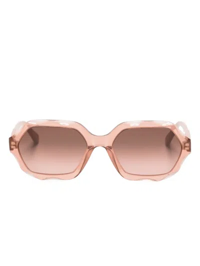 Chloé Olivia Oval-frame Sunglasses In Pink