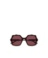 Chloé Womens Ch0226s Square-frame Acetate Sunglasses Purple In Red