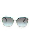 Chloé Ombré-effect Oversize Sunglasses In Grün