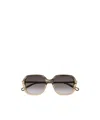Chloé Ombré-effect Square-frame Sunglasses In Black