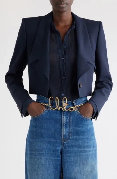 Chloé Spencer Cropped Blazer In Navy
