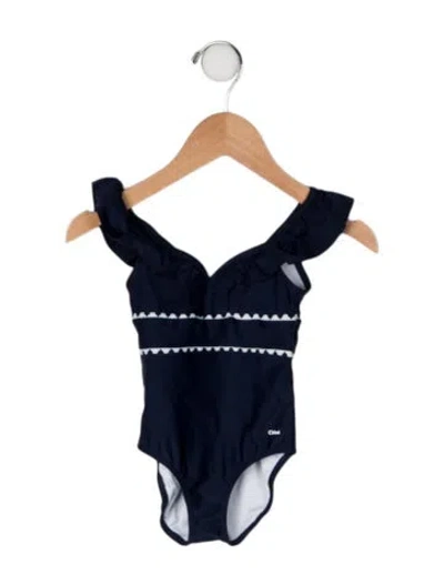 Pre-owned Chloé Babies' One Piece Bathing Suit In Blue