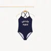 Chloé One-piece Swimsuit Blue Size 12 78% Polyamide, 22% Elastane In Blue
