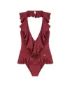 Chloé Halterneck One-piece Swimsuit Ruffle Detailing