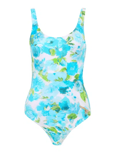 CHLOÉ ONE-PIECE SWIMSUIT WITH AQUATIC FLOWER PRINT