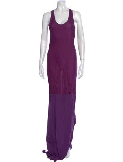 Pre-owned Chloé One-shoulder Long Dress In Purple