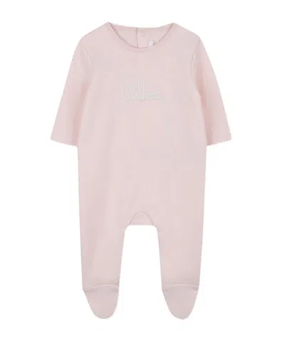 Chloé Onesie And Blanket Set In Pink