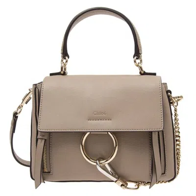 Chloé Open Box - Chloe Ladies Mini Faye Day Leather Shoulder Bag In Motty Gray In Neutral