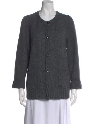 Pre-owned Chloé Open Front Sweater In Gray