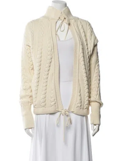Pre-owned Chloé Open Front Sweater In Neutral